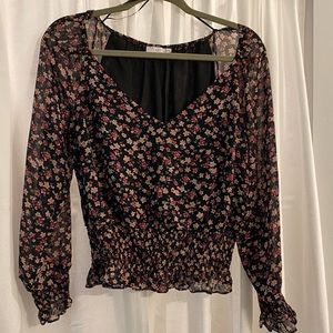 Lush Frances Smocked Blouse